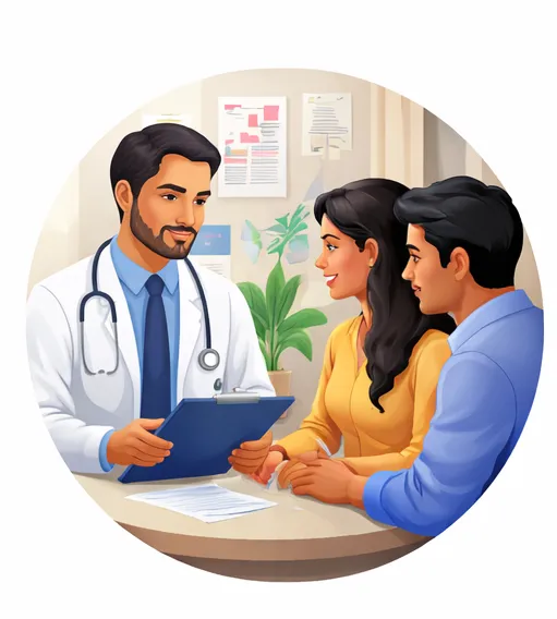 Doctor consulting couple